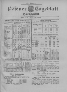 Posener Tageblatt. Handelsblatt 1904.10.21 Jg.42