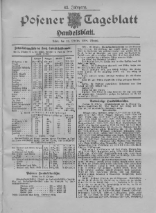 Posener Tageblatt. Handelsblatt 1904.10.22 Jg.42