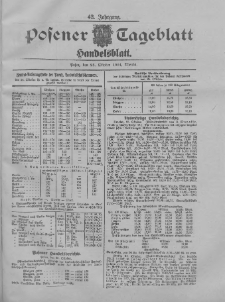 Posener Tageblatt. Handelsblatt 1904.10.25 Jg.42