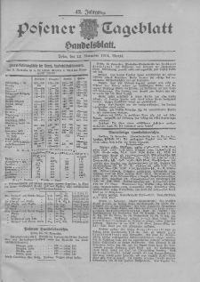 Posener Tageblatt. Handelsblatt 1904.11.12 Jg.42