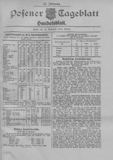 Posener Tageblatt. Handelsblatt 1904.11.15 Jg.42
