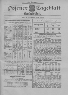 Posener Tageblatt. Handelsblatt 1904.11.22 Jg.42