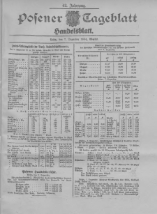 Posener Tageblatt. Handelsblatt 1904.12.07 Jg.42