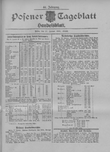 Posener Tageblatt. Handelsblatt 1905.01.27 Jg.44