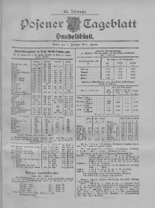 Posener Tageblatt. Handelsblatt 1905.02.01 Jg.44