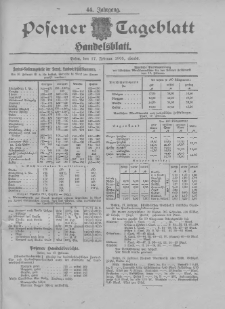 Posener Tageblatt. Handelsblatt 1905.02.17 Jg.44