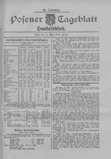 Posener Tageblatt. Handelsblatt 1905.03.11 Jg.44