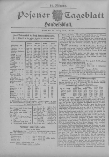 Posener Tageblatt. Handelsblatt 1905.03.25 Jg.44