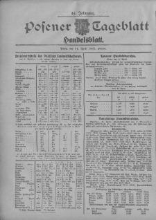 Posener Tageblatt. Handelsblatt 1905.04.11 Jg.44