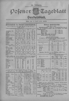 Posener Tageblatt. Handelsblatt 1905.04.17 Jg.44