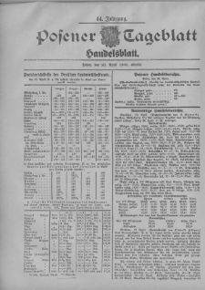 Posener Tageblatt. Handelsblatt 1905.04.20 Jg.44