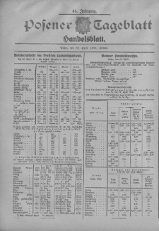 Posener Tageblatt. Handelsblatt 1905.04.22 Jg.44