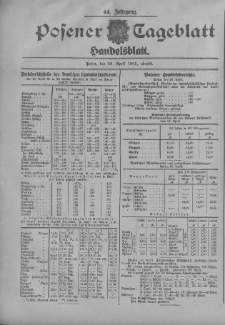 Posener Tageblatt. Handelsblatt 1905.04.26 Jg.44