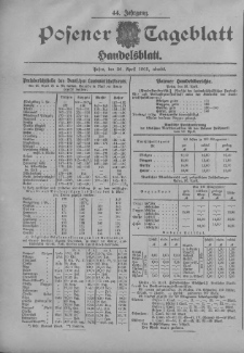 Posener Tageblatt. Handelsblatt 1905.04.26 Jg.44