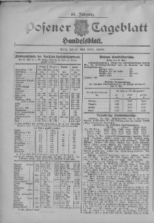 Posener Tageblatt. Handelsblatt 1905.05.16 Jg.44