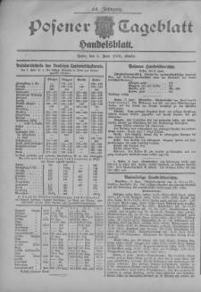 Posener Tageblatt. Handelsblatt 1905.06.03 Jg.44