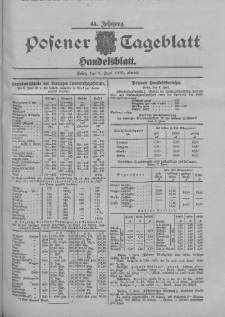 Posener Tageblatt. Handelsblatt 1905.06.07 Jg.44