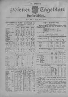 Posener Tageblatt. Handelsblatt 1905.06.21 Jg.44