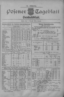 Posener Tageblatt. Handelsblatt 1905.08.07 Jg.44