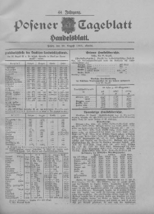 Posener Tageblatt. Handelsblatt 1905.08.29 Jg.44