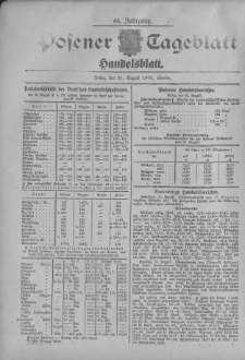 Posener Tageblatt. Handelsblatt 1905.08.31 Jg.44