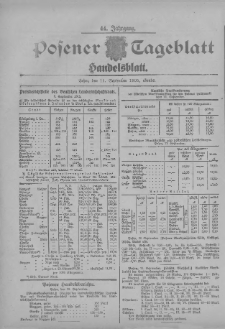 Posener Tageblatt. Handelsblatt 1905.09.11 Jg.44