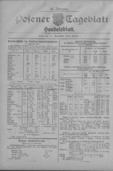 Posener Tageblatt. Handelsblatt 1905.09.18 Jg.44