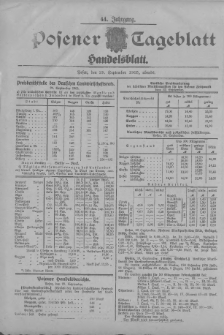 Posener Tageblatt. Handelsblatt 1905.09.29 Jg.44