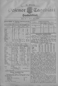Posener Tageblatt. Handelsblatt 1905.10.03 Jg.44