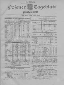 Posener Tageblatt. Handelsblatt 1905.10.04 Jg.44