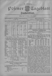 Posener Tageblatt. Handelsblatt 1905.10.10 Jg.44