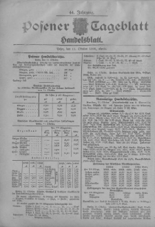 Posener Tageblatt. Handelsblatt 1905.10.11 Jg.44