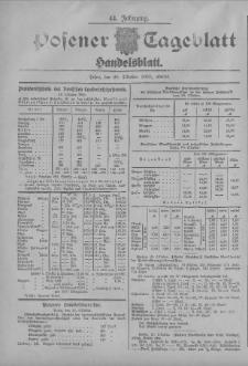 Posener Tageblatt. Handelsblatt 1905.10.20 Jg.44