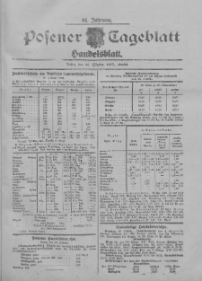 Posener Tageblatt. Handelsblatt 1905.10.26 Jg.44