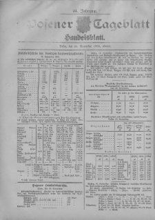 Posener Tageblatt. Handelsblatt 1905.11.20 Jg.44