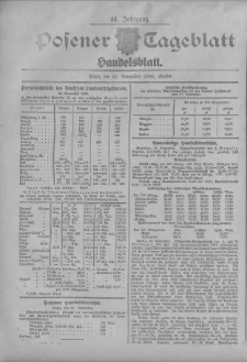 Posener Tageblatt. Handelsblatt 1905.11.21 Jg.44