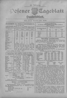 Posener Tageblatt. Handelsblatt 1905.11.21 Jg.44