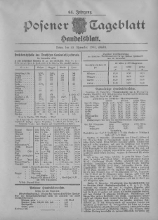 Posener Tageblatt. Handelsblatt 1905.11.23 Jg.44