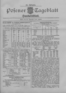 Posener Tageblatt. Handelsblatt 1905.11.28 Jg.44