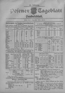 Posener Tageblatt. Handelsblatt 1905.12.06 Jg.44