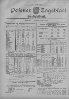 Posener Tageblatt. Handelsblatt 1905.12.01 Jg.44