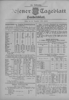 Posener Tageblatt. Handelsblatt 1905.12.18 Jg.44