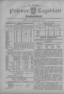 Posener Tageblatt. Handelsblatt 1905.12.21 Jg.44