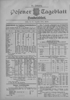 Posener Tageblatt. Handelsblatt 1905.12.27 Jg.44