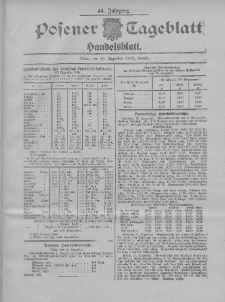 Posener Tageblatt. Handelsblatt 1905.12.28 Jg.44