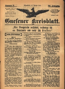 Gnesener Kreisblatt 1915.01.16 Jg.64 Nr5