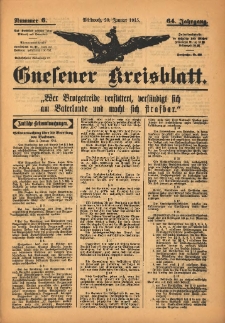 Gnesener Kreisblatt 1915.01.20 Jg.64 Nr6