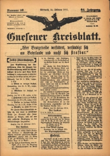 Gnesener Kreisblatt 1915.02.24 Jg.64 Nr16