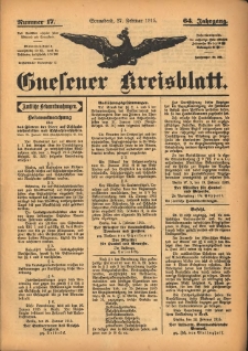 Gnesener Kreisblatt 1915.02.27 Jg.64 Nr17