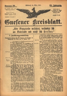 Gnesener Kreisblatt 1915.03.24 Jg.64 Nr24